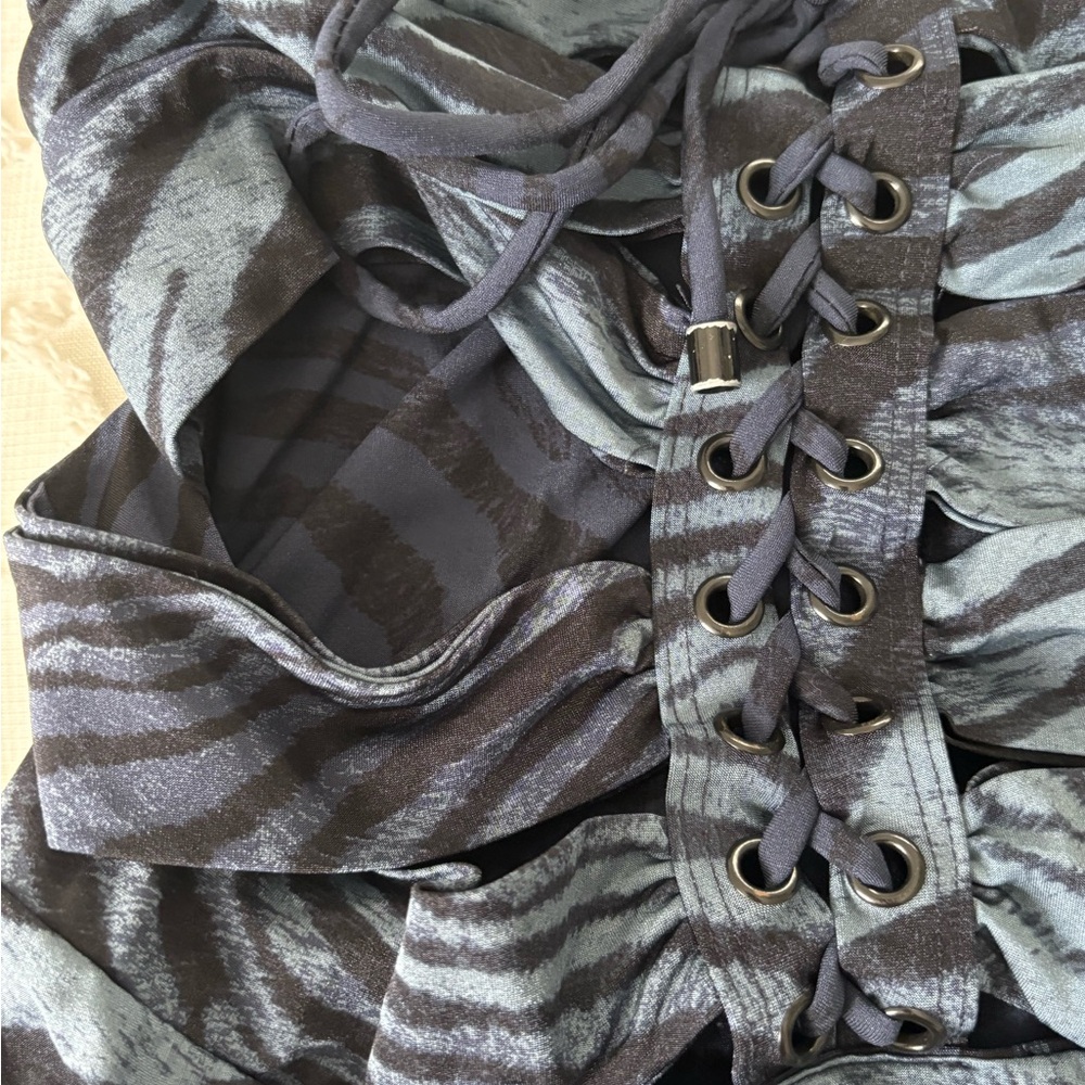 Zebra Print One Piece Swimsuit - Picture 3 of 8
